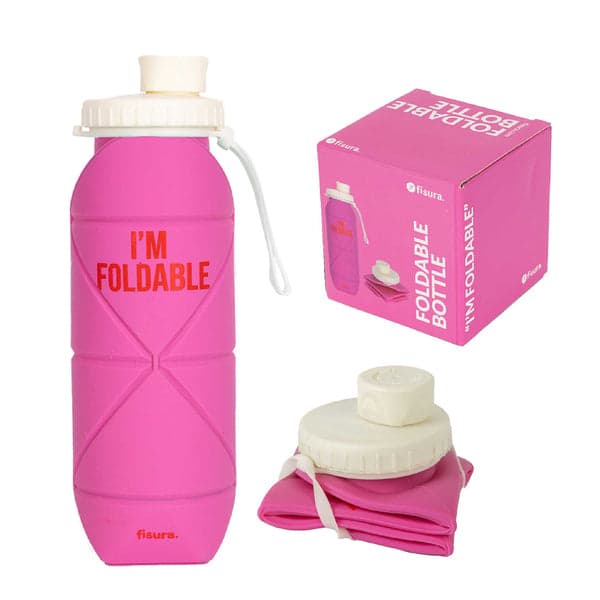 Faltbare Trinkflasche 600ml Pink FISURA