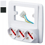 MULTIPRESA PARETE 3 PRESE 10/16+SK BCA  SMART ROSI
