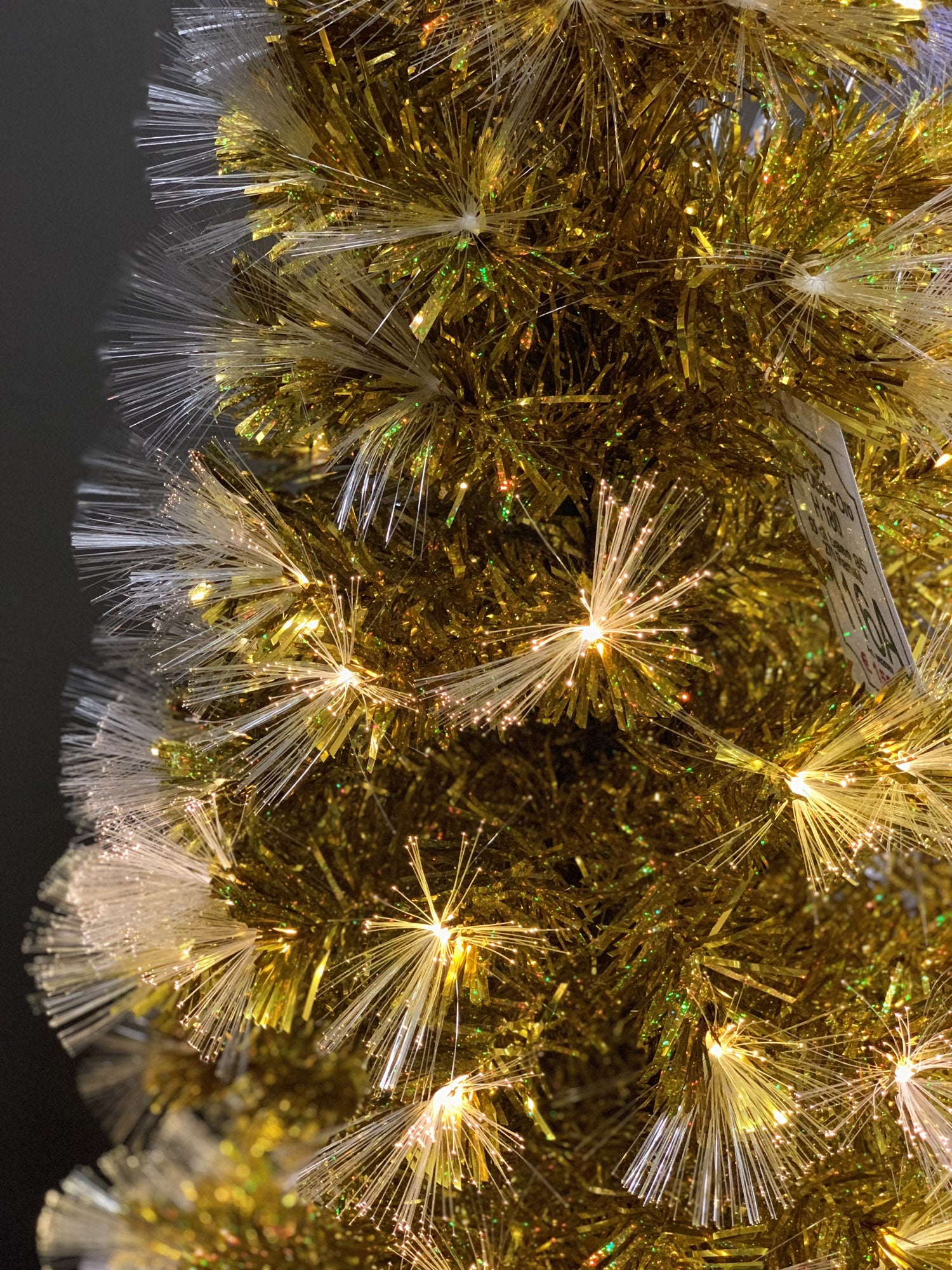 ALBERO DI NATALE ORO CON FIBRE OTTICHE H.180CM