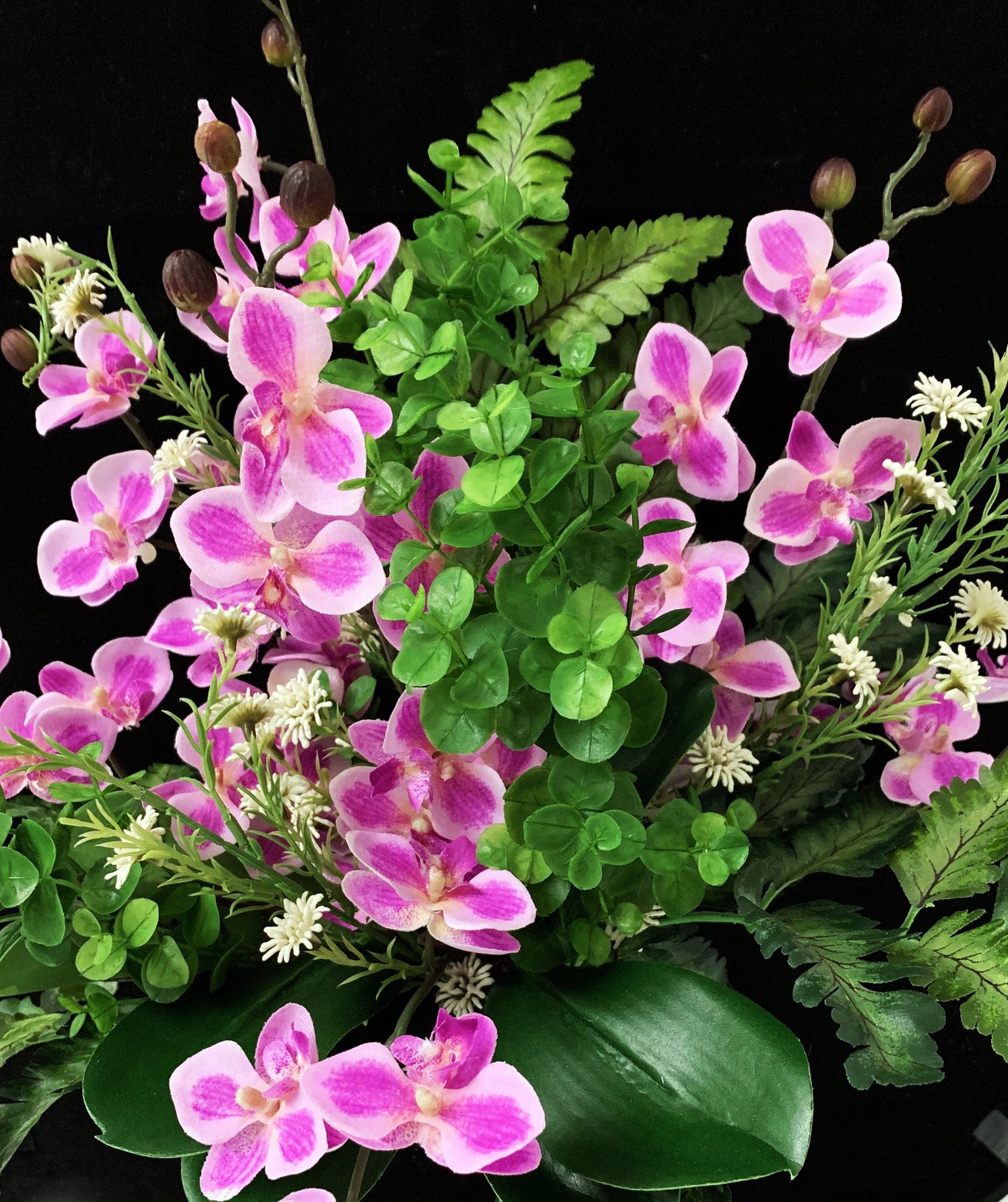 MAZZO PHALAENOPSIS ORCHIDEA ARTIFICIALE PER COMPOSIZIONI COLORE A SCELTA 42CM