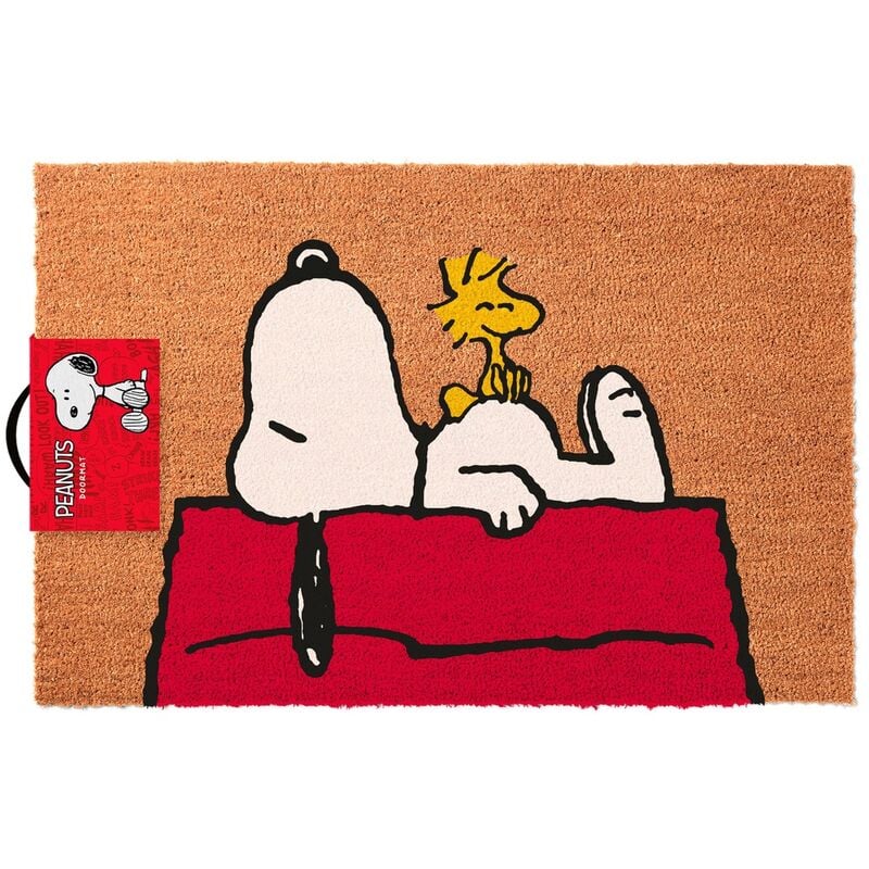 Zerbino Snoopy Peanuts 40x60 cm Naturale e Rosso Peraga Christmas