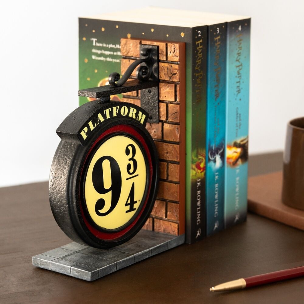 Fermalibri Harry Potter Binario 9 3/4 18x15x15cm Rosso e Nero Peraga Christmas