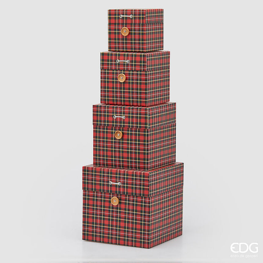 Quadratische Weihnachts-Dekobox H22 Grün Rot EDG