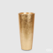 VASO VETRORESINA ROTONDO BOMBATO H 80 CM D 37 CM ORO