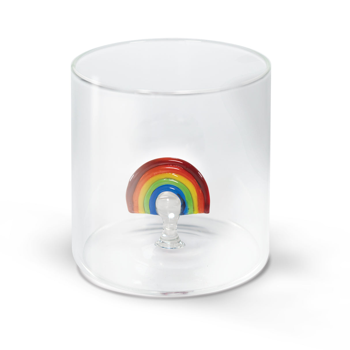 Bicchiere in Vetro Borosilicato 250 ml Decoro Arcobaleno WD