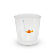 Bicchiere in Vetro Borosilicato Decoro Pesce con Amo 250 ml WD LIFESTYLE