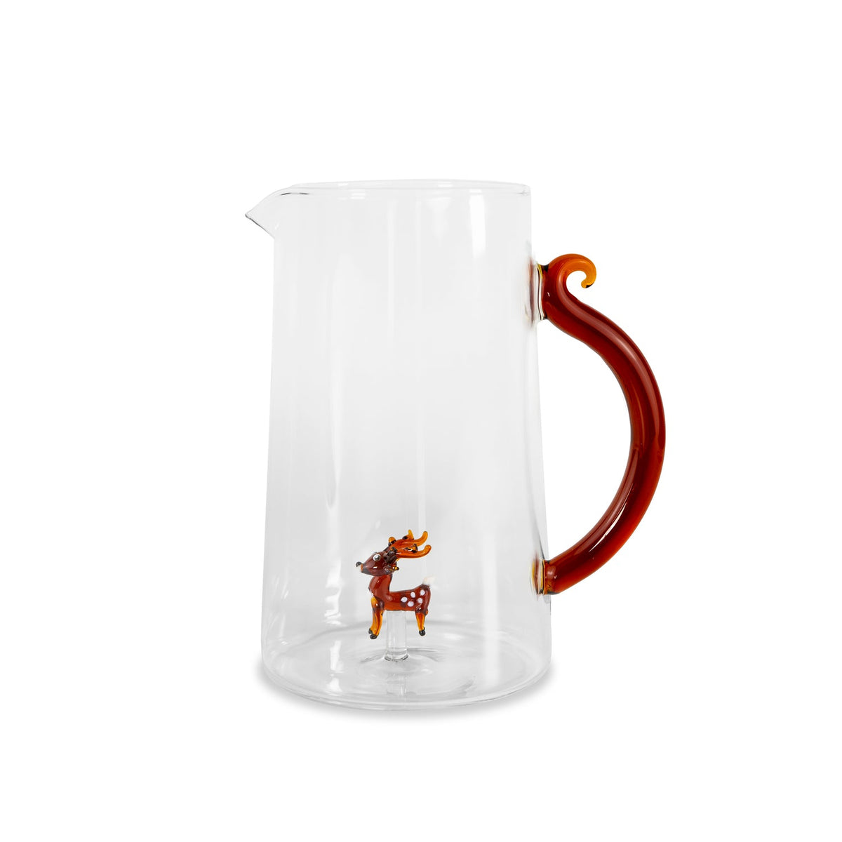 Caraffa in Vetro Borosilicato Decoro Renna di Natale 1.5L Trasparente WD Lifestyle