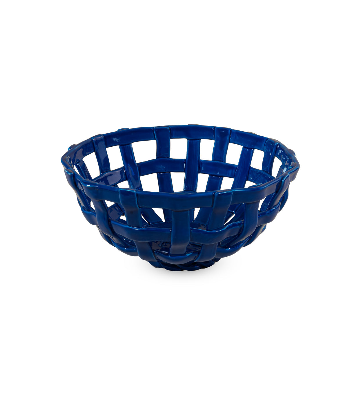 Cestino Centrotavola Effetto Intreccio Blu WD LIFESTYLE