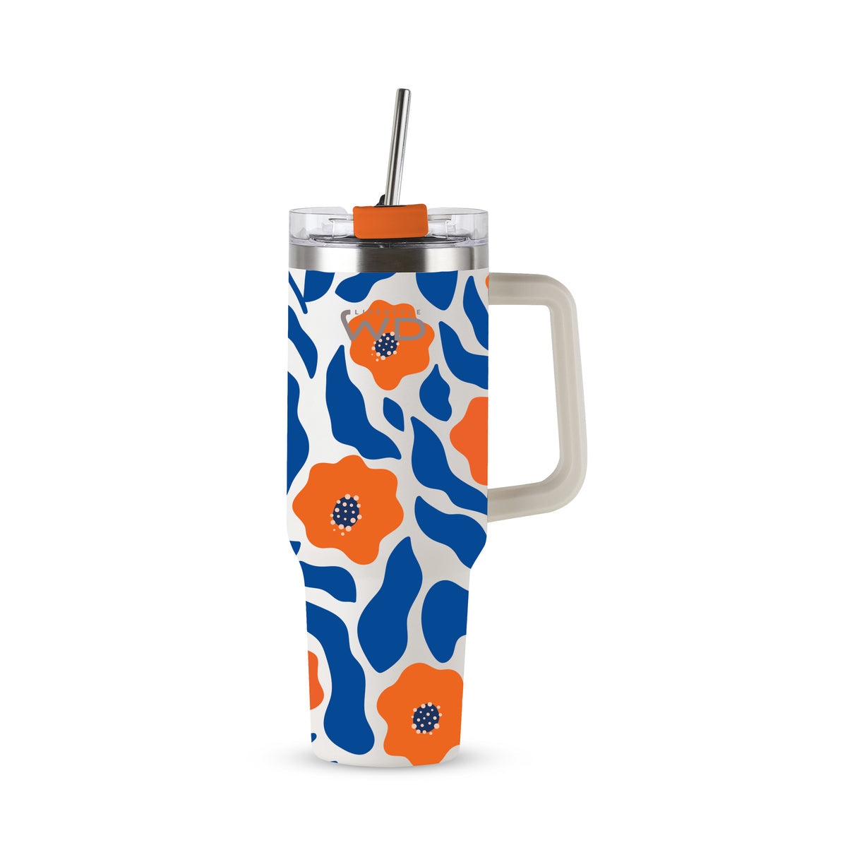 Mug Americana in Acciaio Inox 1.2 Lt Decoro Fiori WD LIFESTYLE