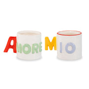 Set 2 Tazzine Caffè Stoneware 100 ml Decoro Amore Mio WD LIFESTYLE