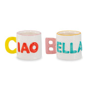 Set 2 Tazzine Caffè in Stoneware 100 ml Decoro Ciao Bella WD LIFESTYLE