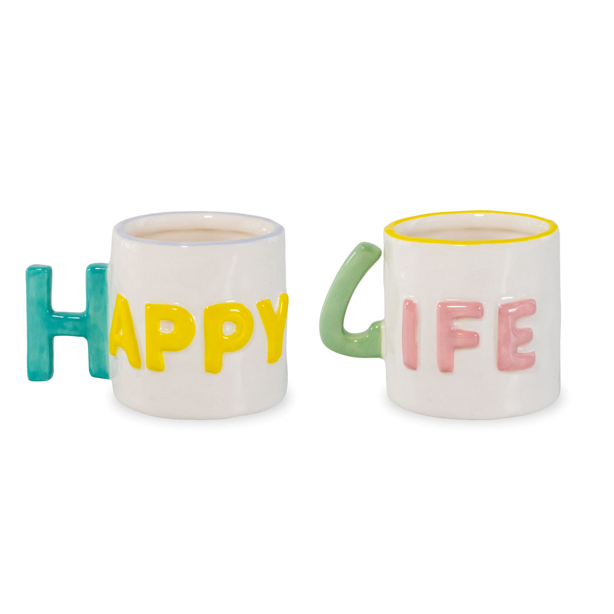 Set 2 Tazzine Caffè in Stoneware 100 ml Decoro Happy Life WD LIFESTYLE