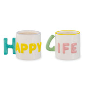 Set 2 Tazzine Caffè in Stoneware 100 ml Decoro Happy Life WD LIFESTYLE