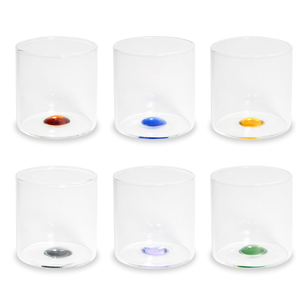 Set 6 Bicchierini Vetro Borosilicato 10 cm Multicolor WD LIFESTYLE