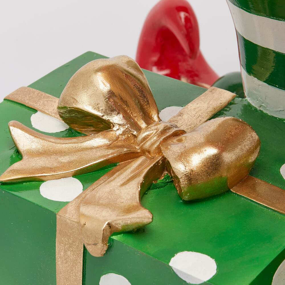 Base per Albero di Natale Pino Elfo con Pantaloni H66x57x41 Verde e Rosso