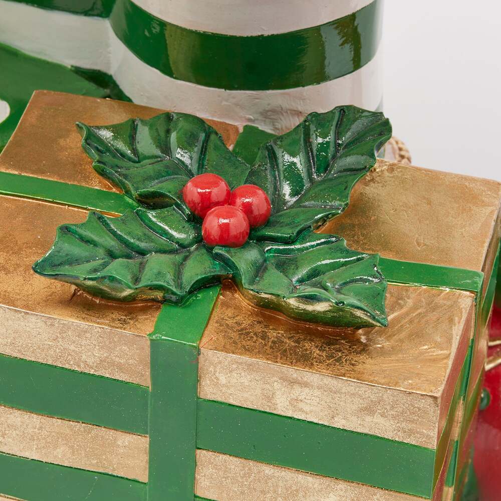 Base per Albero di Natale Pino Elfo con Pantaloni H66x57x41 Verde e Rosso