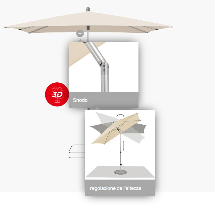 OMBRELLONE QUADRATO 240X240CM ALU SMART EASY TALPA