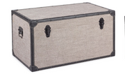 Baule Contenitore Effetto Pelle Grigio 72X40X38