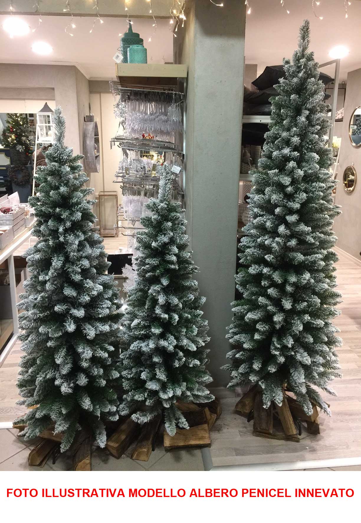 ALBERO DI NATALE INNEVATO 210CM SLIM PENICEL