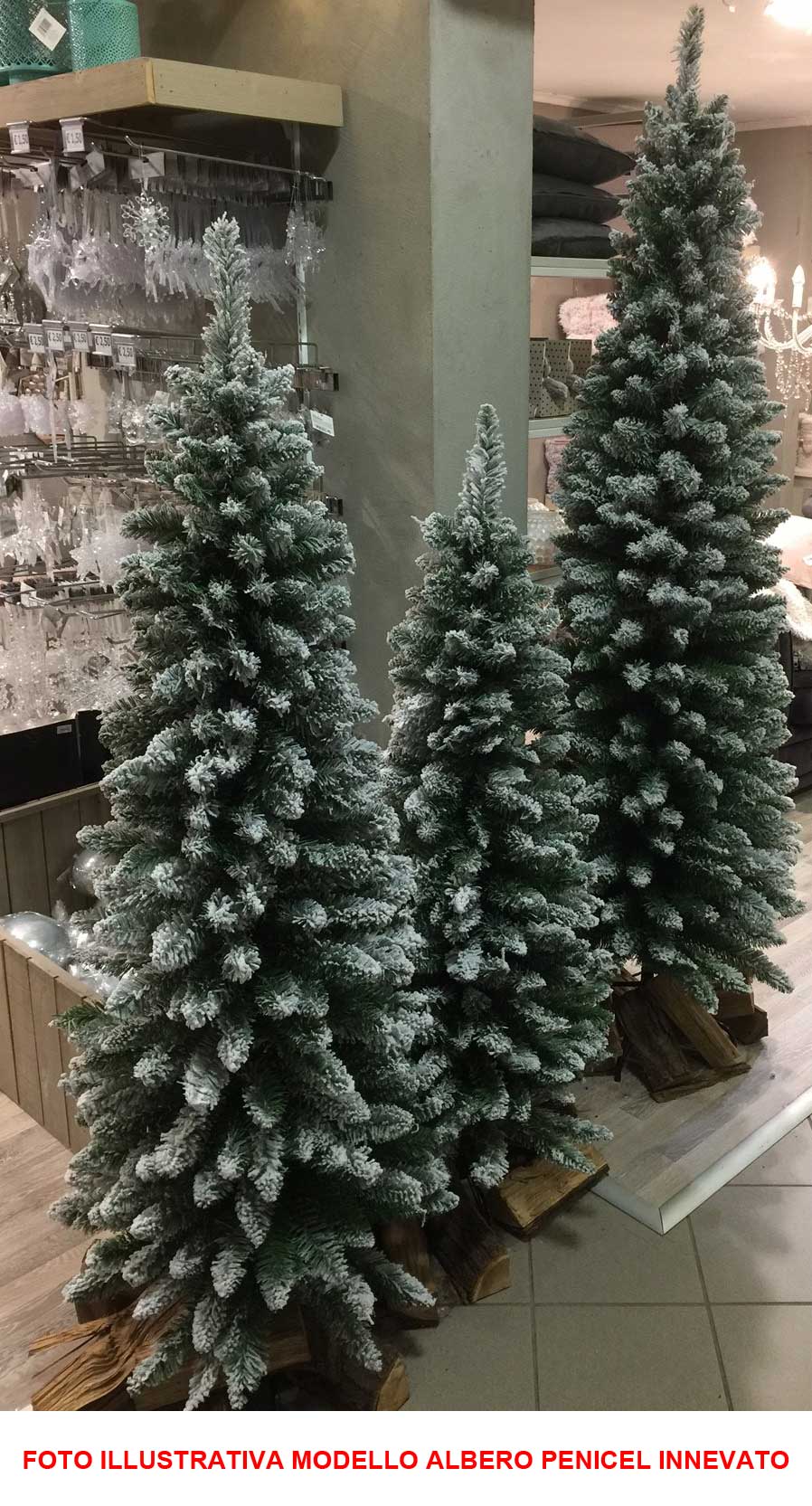 ALBERO DI NATALE INNEVATO 210CM SLIM PENICEL
