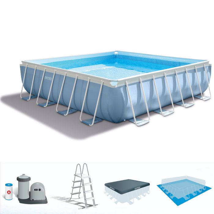 PISCINA PRISMA METAL FRAME 427x427x107 QUADRATA