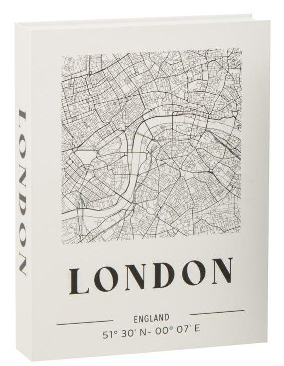 Bücherbox London Weiß Schwarze Karte