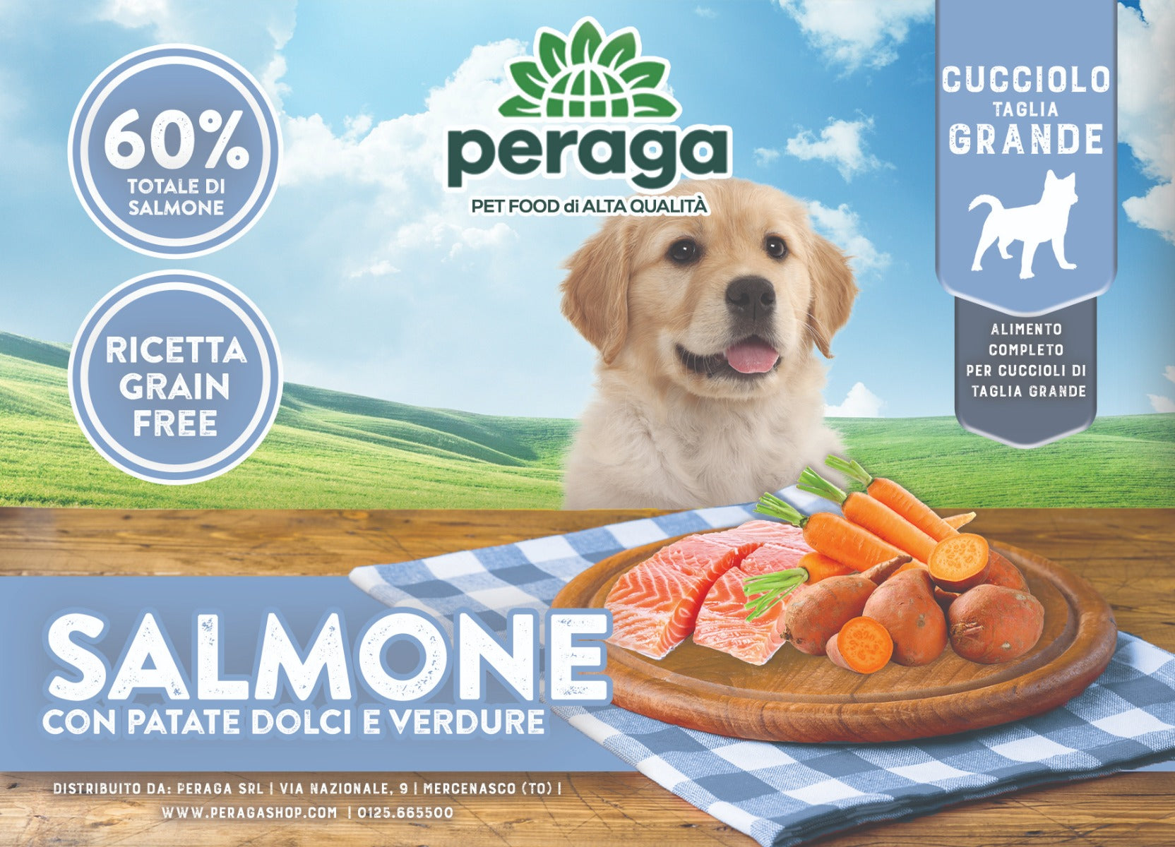 CROCCHETTE PERAGA GRAIN FREE PER CANE CUCCIOLO TAGLIA GRANDE 2KG SALMONE