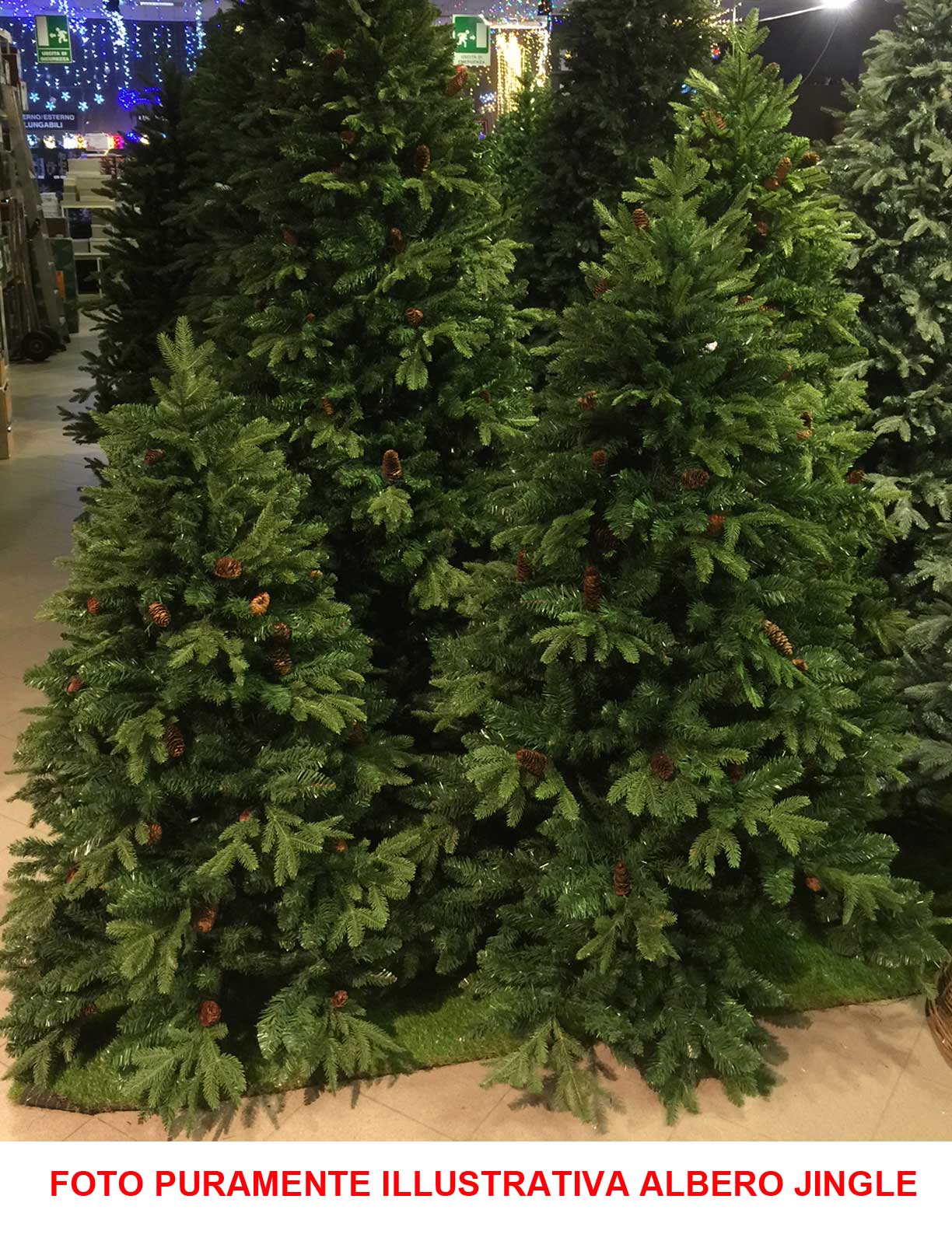 ALBERO DI NATALE 240CM JINGLE VERDE CON PIGNE