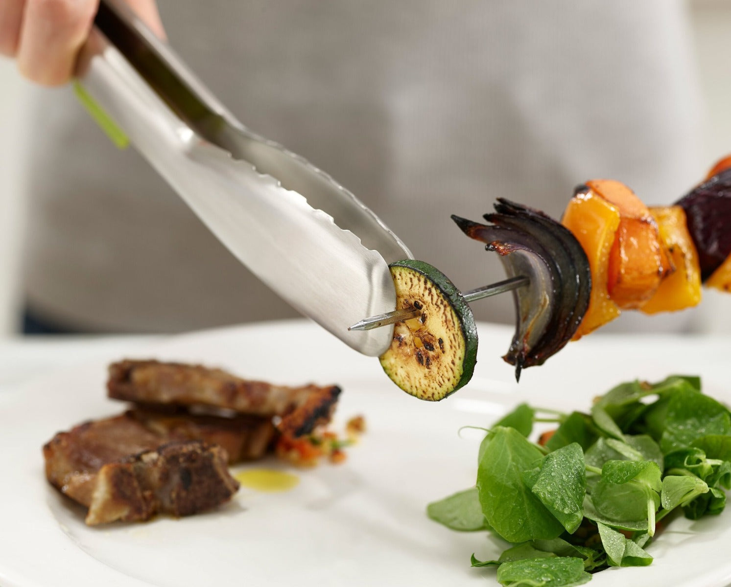 PINZE DA CUCINA SOTTILI CON SUPPORTO ELEVATE VERDE