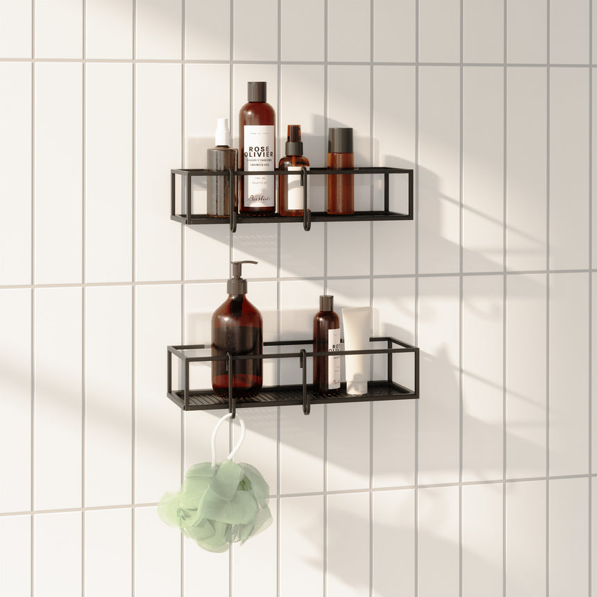 Mensole per Doccia Cubiko Set di 2 Nero UMBRA