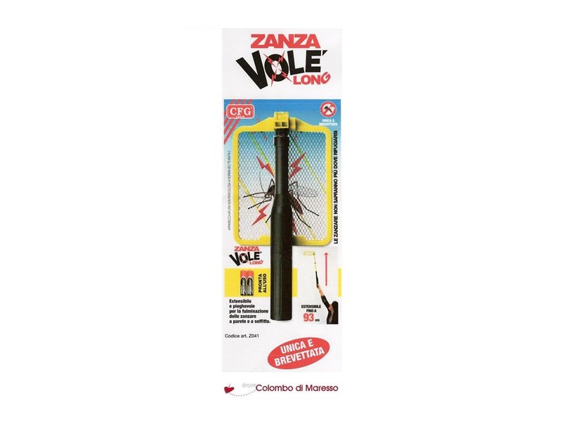 RACCHETTA FULMINA ZANZARE MOSCHE A PILE CFG ZANZA VOLE' LONG Z04