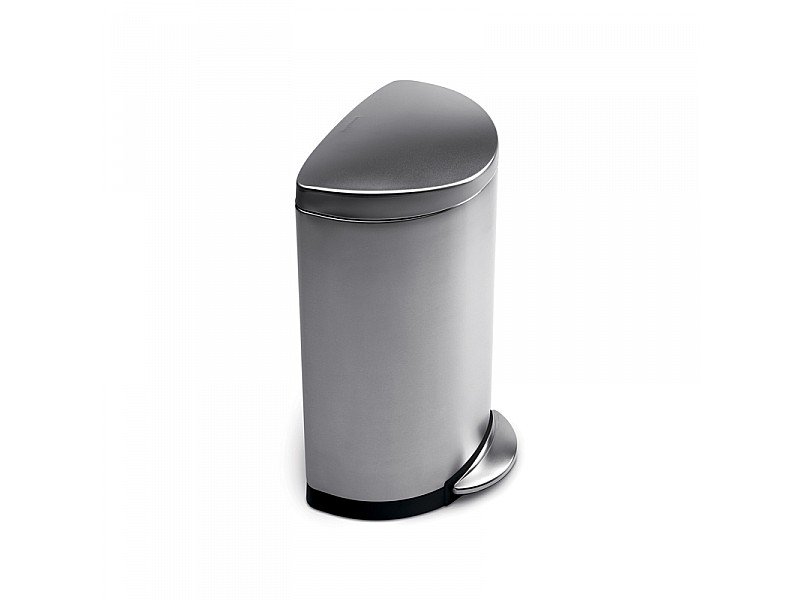 SEMI-ROUND STEP CAN - BRUSHED - 40 LITRI BIDONE SPAZZATURA