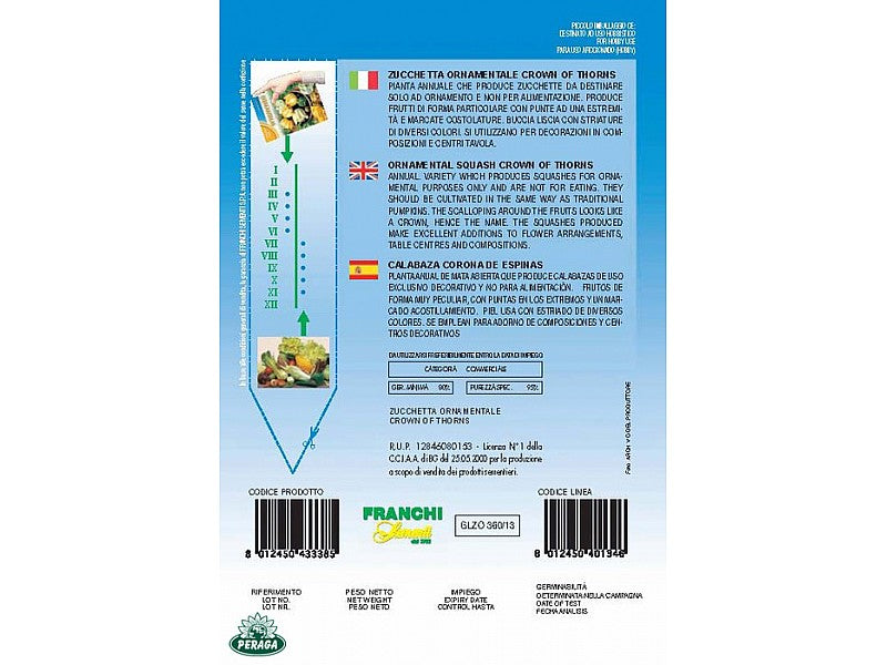 BUSTINA CON SEMI DI ZUCCHETTA CROWN OF THORNS ORNAMENTALE