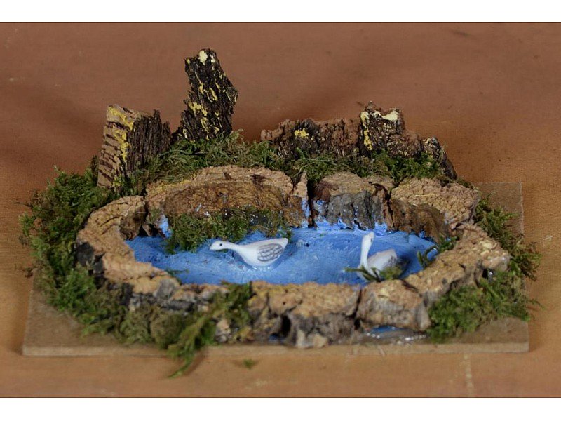 LAGO CON ANATRE 15X10CM