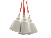 LAMPADARIO PENDENTE CAMPANA 40X24CM BIANCO