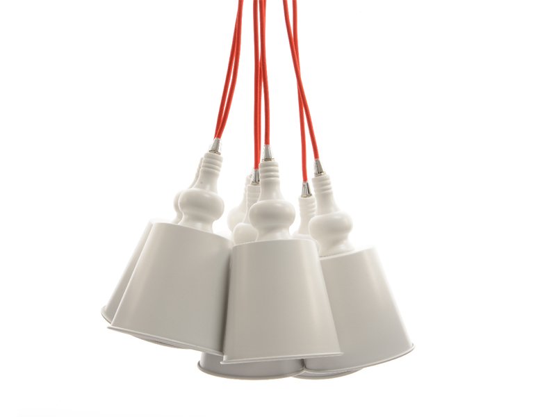 LAMPADARIO PENDENTE CAMPANA 40X24CM BIANCO