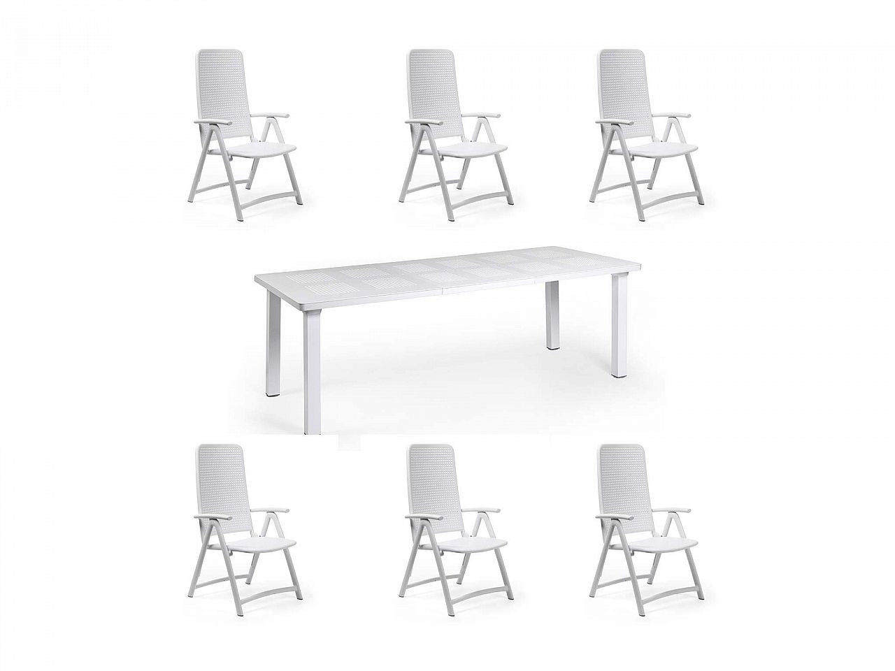 OFFRE : TABLE EXTENSIBLE LEVANTE 160/220CM + 6 FAUTEUILS DARSENA DANS LES COULEURS DE VOTRE CHOIX