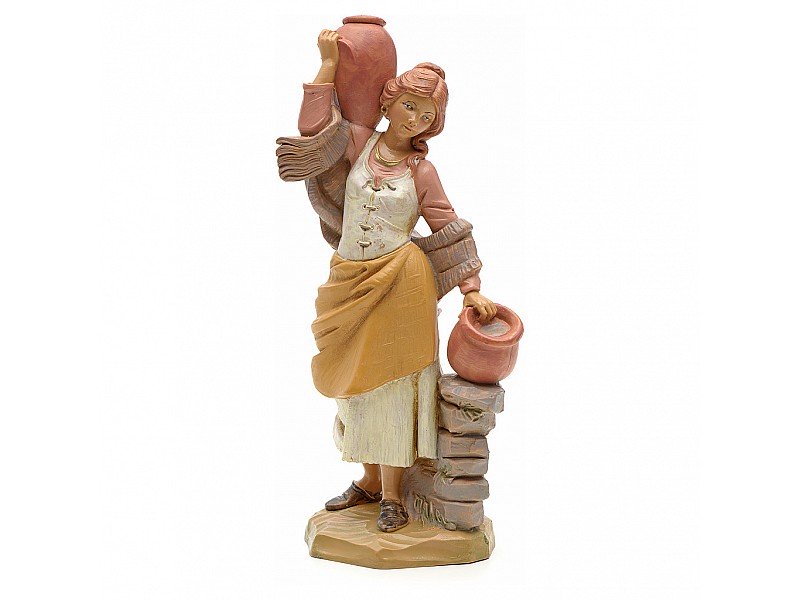 PASTORELLA CON BROCCHE 19CM IN RESINA (22)