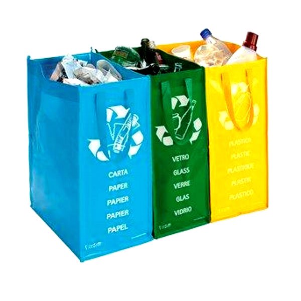 ECOBORSA GIALLA/VERDE/BLU SET PZ.3 PERFETTO
