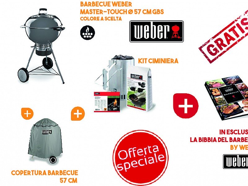 KIT BARBECUE MASTER TOUCH 57 GRIGIO + OMAGGIO LA BIBBIA DEL BBQ
