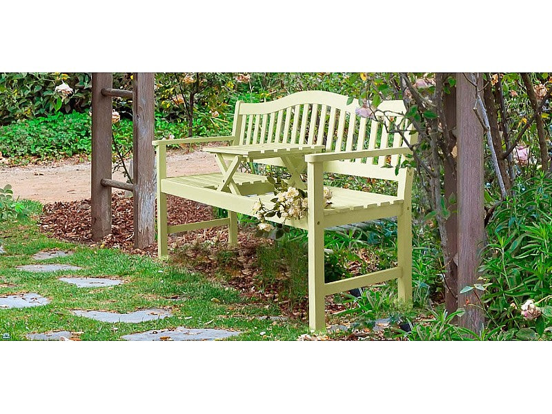 PANCA IN LEGNO VERDE 160X62X95H CON TAVOLINO BIZZOTTO