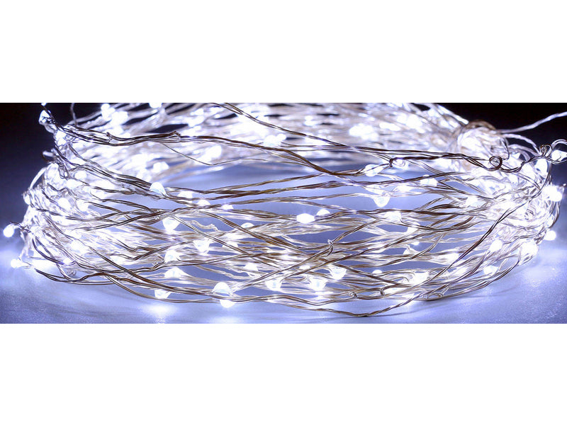 80 MICROLED LINEARI LUCI BIANCO FREDDO A BATTERIA