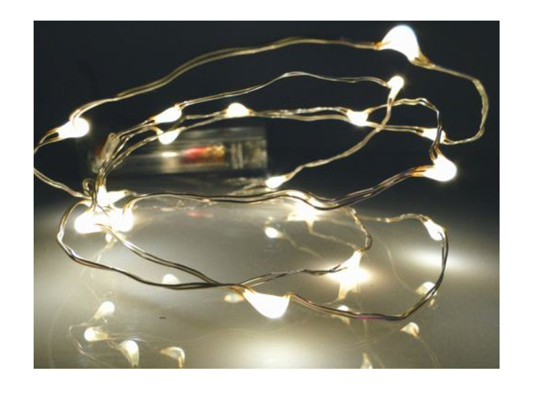 20 MICROLED LUCI BIANCO CALDO A BATTERIA