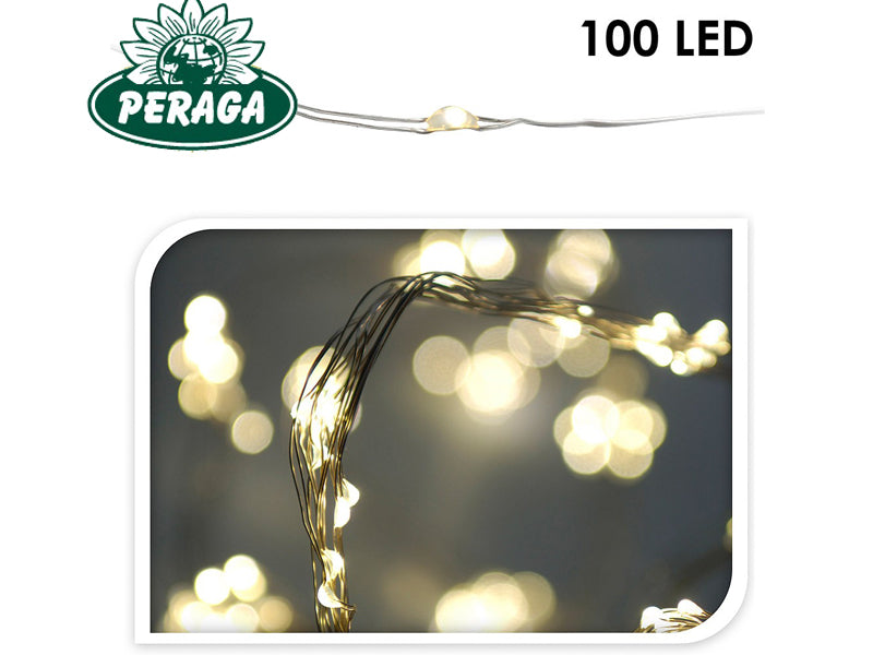 100 MICROLED BIANCO CALDO CASCATA 100CM