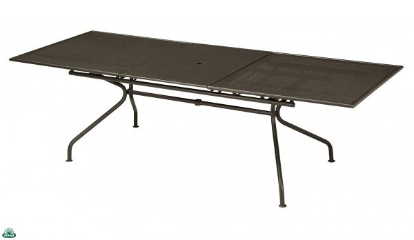 TAVOLO ALLUNGABILE PIANO MARRONE INDIA EMU IN ACCIAIO 160 / 210
