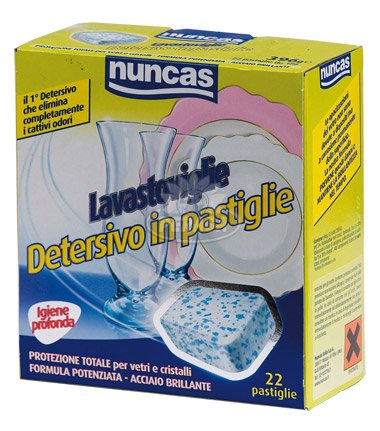 DETERSIVO IN CONFEZIONE DA 22 PASTIGLIE PER LAVASTOVIGLIE NUNCAS