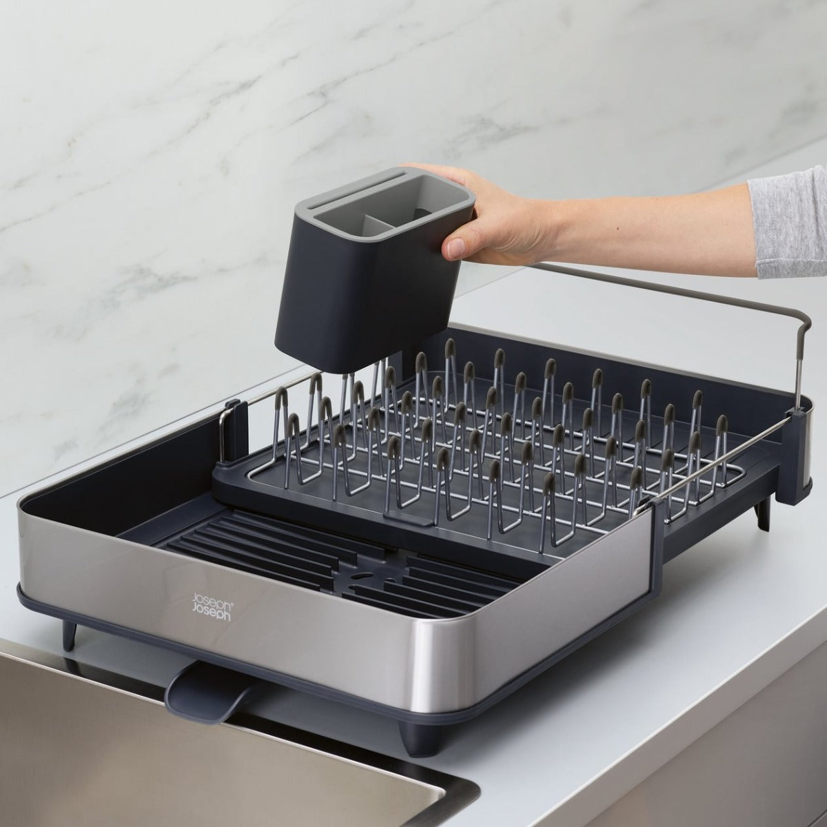 SET SINK ORGANISATION SCOLAPIATTI+DISPENSER DI SAPONE GRIGIO