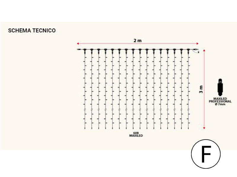 TENDA LUMINOSA 2 X 3MT H 608 MAXILED BIANCO FREDDO