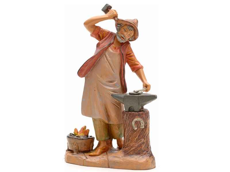 STATUETTA FABBRO 19CM IN RESINA PER PRESEPE