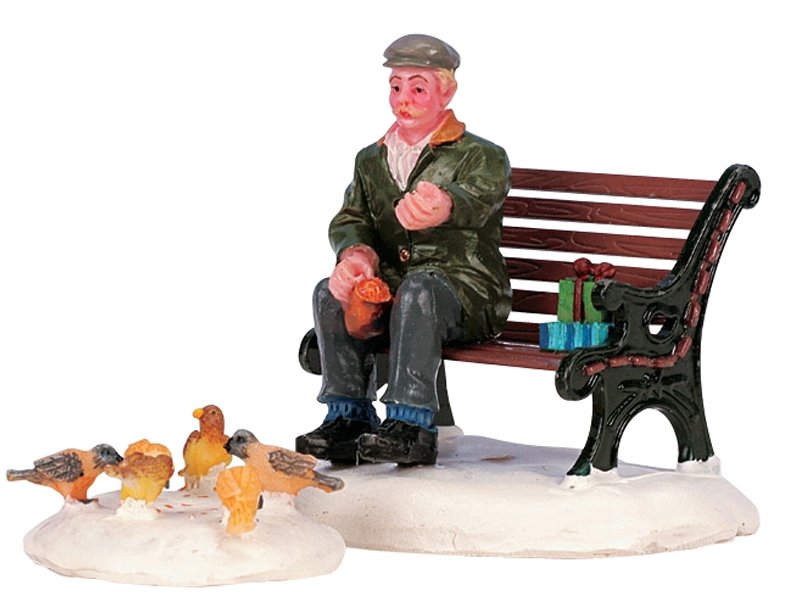 Feeding Pigeons, Set Of 2 - LEMAX COD. 42905